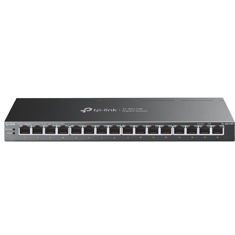 Switch TP-Link TL-SG116P, 16 Porturi Gigabit PoE