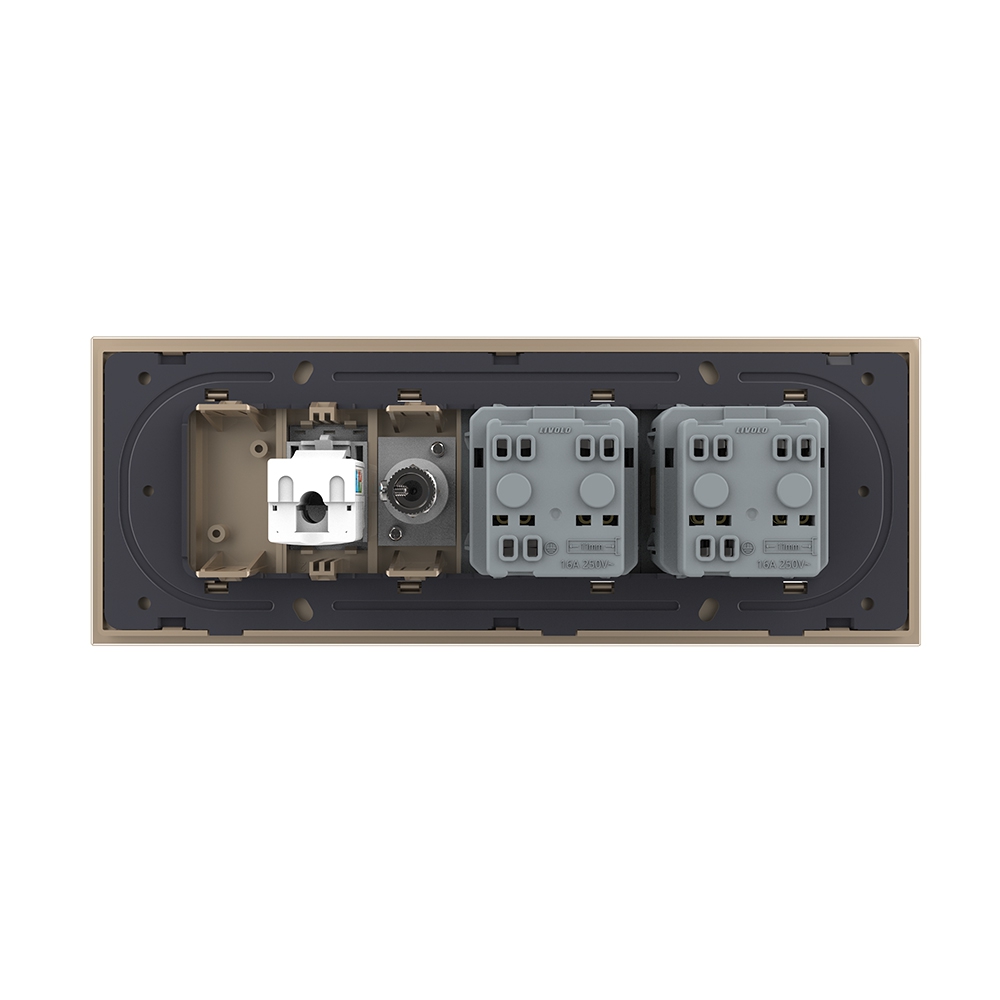 Priza Tripla Livolo Sticlă Schuko + TV/Internet - imagine 12