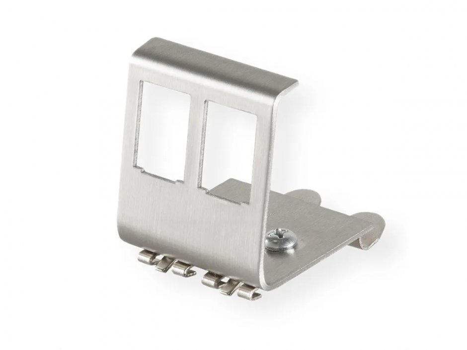 Adaptor DIN Rail 2x Keystone Value, Oțel Inoxidabil