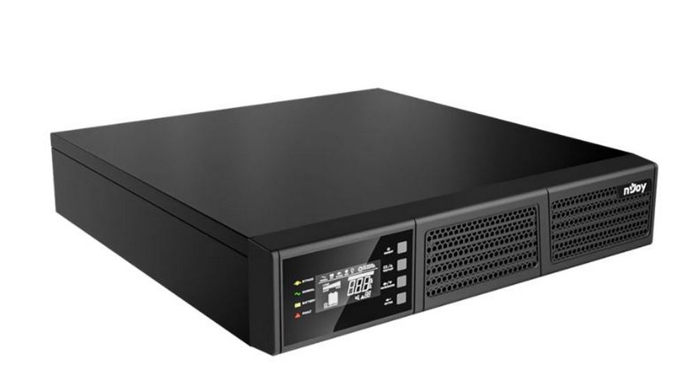 UPS rack on-line nJoy Runa 1K, 1000VA, 900W, sinus pur, 2U, ecran LCD, USB, RS232, 4x IEC C13, UPCMROP910HRNDB01B