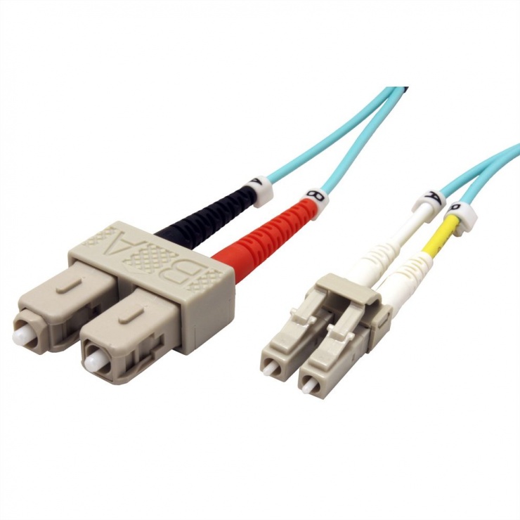 Cablu Fibra Optica LC-SC OM3 Duplex 1m Roline