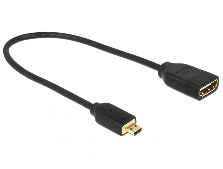 Adaptor HDMI la Micro-D HDMI Delock 4K, 20cm