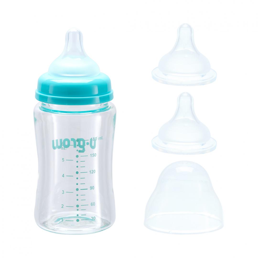 Biberon U-GROW Sticlă 180 ml + 2 Tetine | Generic - imagine 2