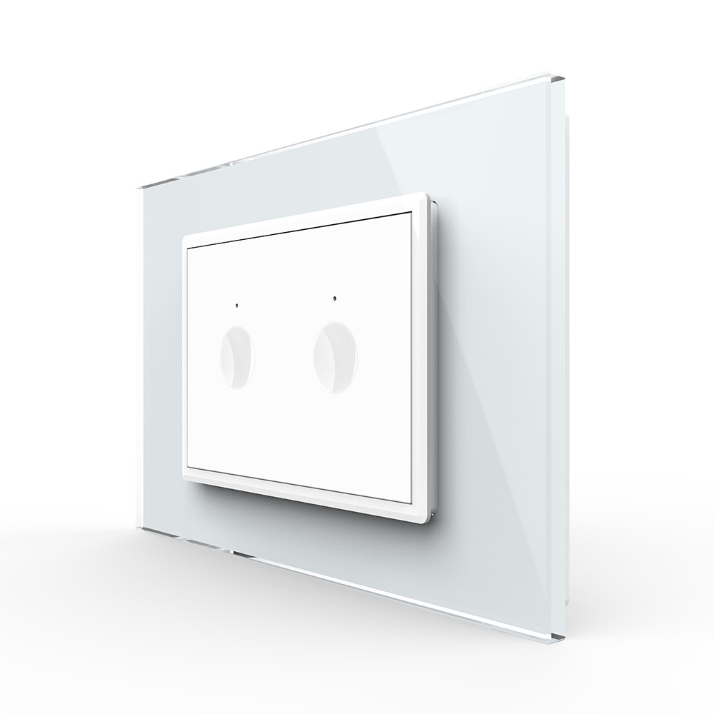 Întrerupător Dublu Touch Livolo, Sticlă, Iluminare LED