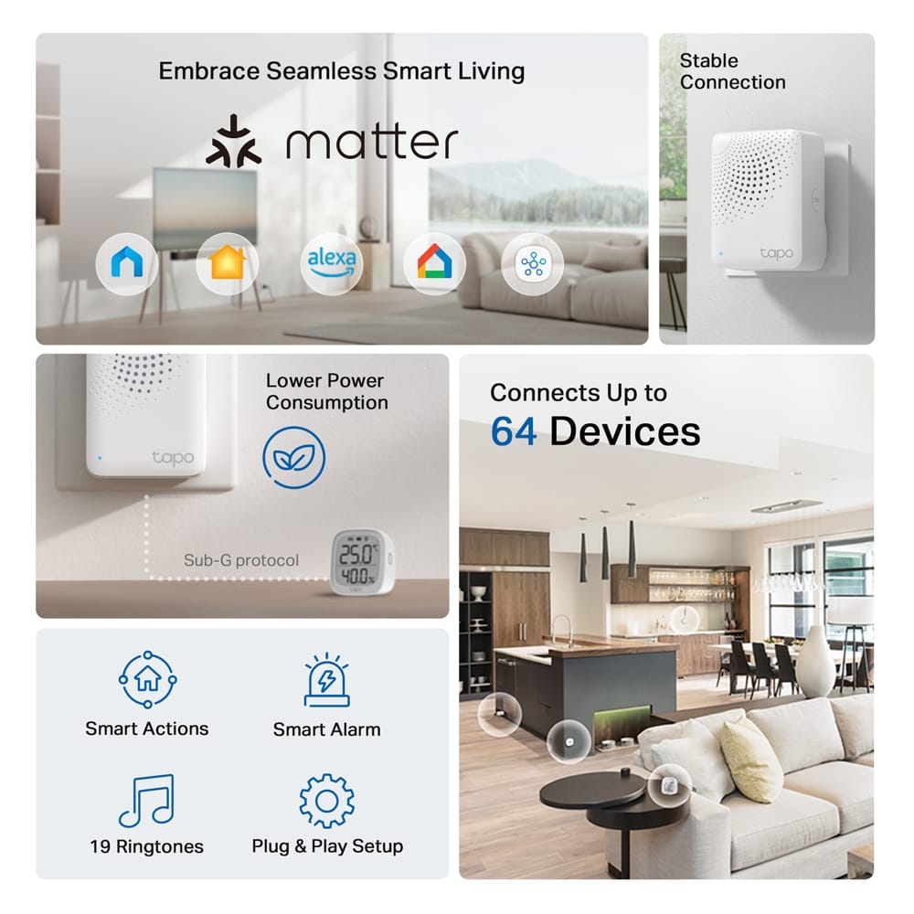 Hub TP-Link Tapo H100 Smart cu difuzor - imagine 3