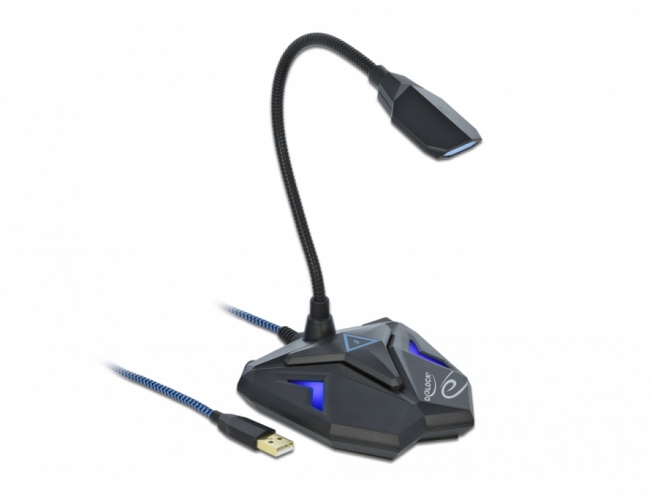 Microfon USB Gaming Delock, Mute, Casti