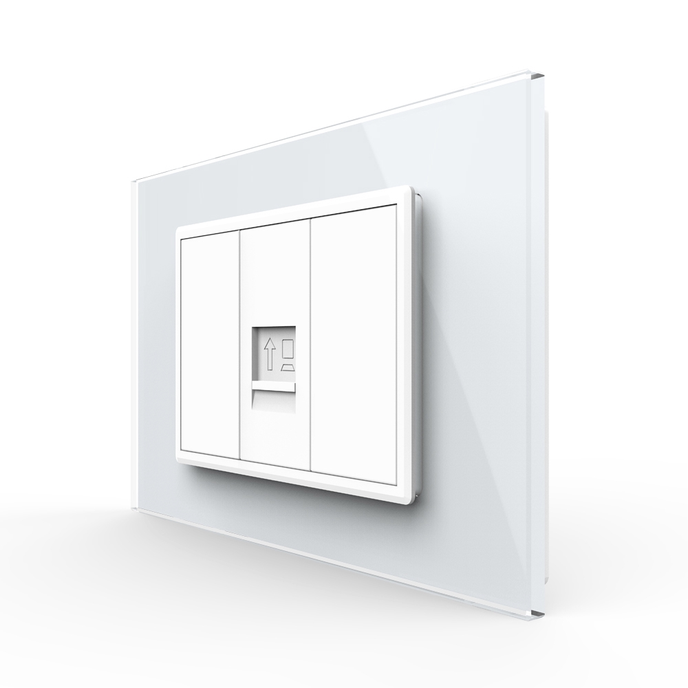 Priza Internet Livolo Cat6, Rama Sticlă, 10GB/s