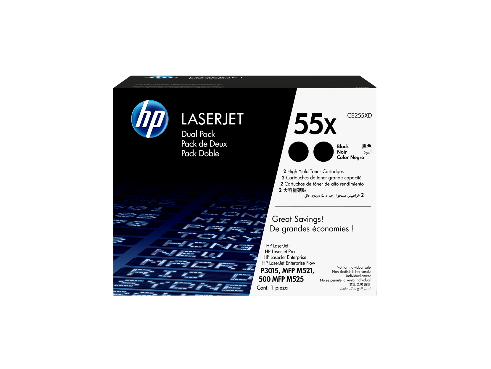 Cartuse HP 55X Dual-Pack CE255XD - 25.000 Pagini - imagine 2