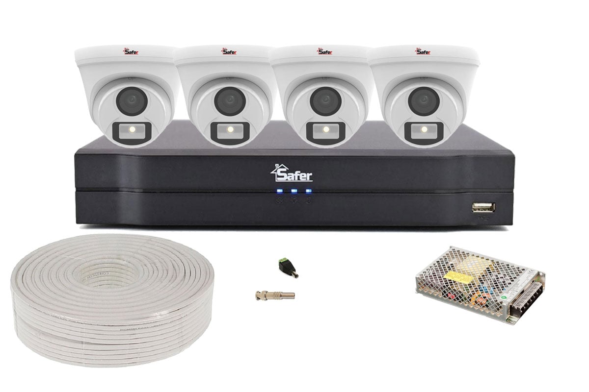 Kit Safer 4 Camere Full Color 5MP Interior