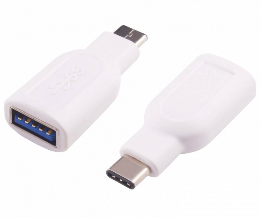 Adaptor USB-A 3.0 la USB-C Goobay 66262, Alb, 5 Gbps