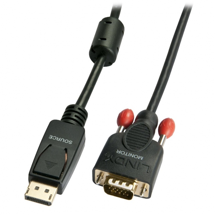 Cablu DisplayPort la VGA 2m Negru Lindy