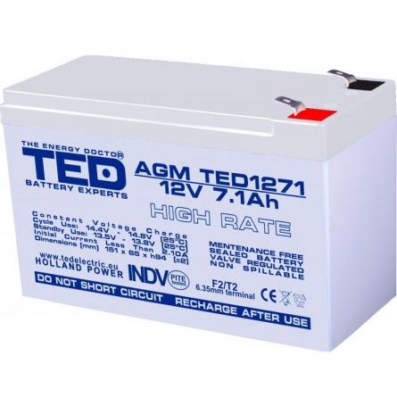 Acumulator AGM 12V 7.1A Ted Electric UPS