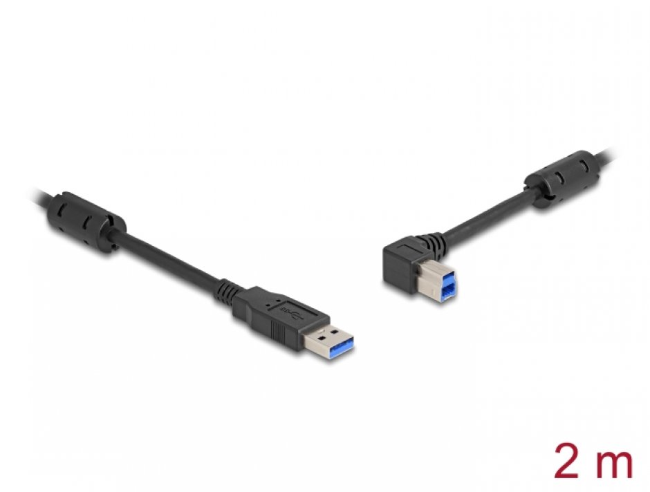 Cablu USB 3.0 Delock 2m Unghi Stânga 5Gbps