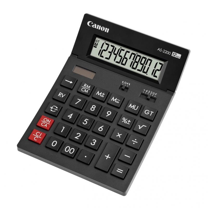 Calculator Birou Canon AS2200, 12 Digiti, LCD, Solar si Baterie - imagine 3