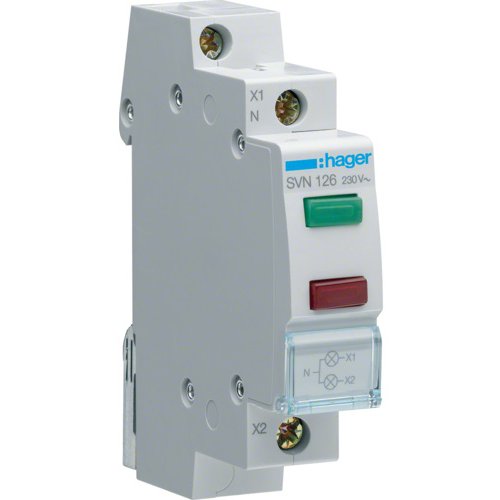 Lampă semnalizare Hager SVN126 230V Roșu-Verde