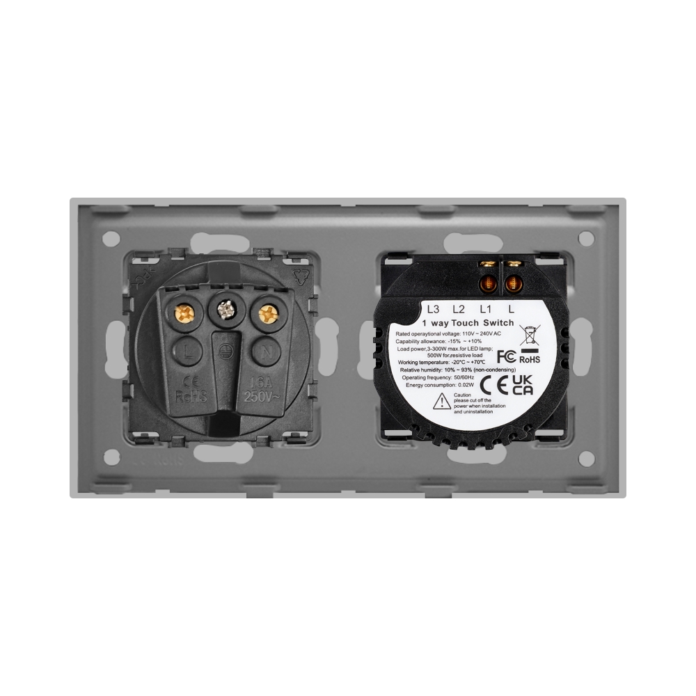 Intrerupator Simplu + Priza Sticla LUXION - imagine 16