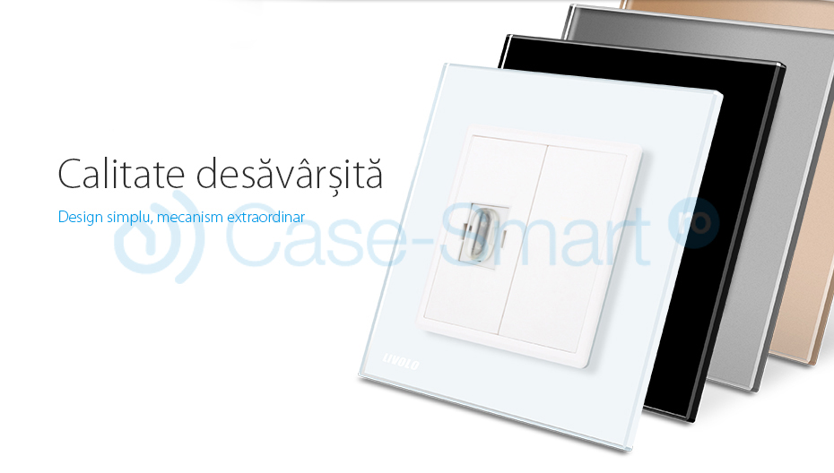 Priză HDMI Livolo cu ramă sticlă | Design modern - imagine 3