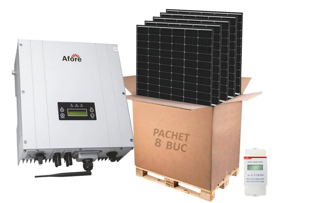 Kit Solar Afore 3KW ON-GRID, 8 Panouri + Contor
