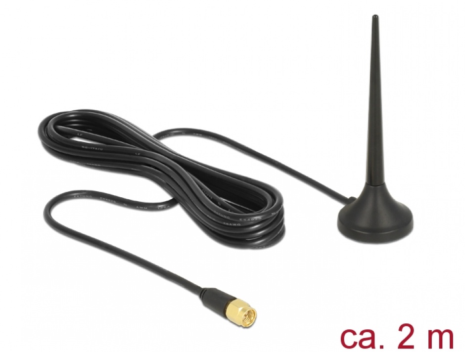 Antena LTE 3 dBi Delock cu bază magnetică
