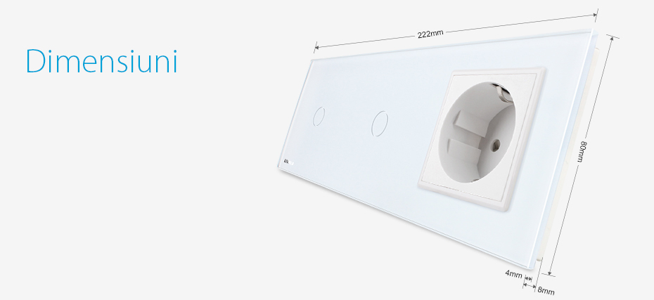 Intrerupator Livolo Touch Sticla + Priza - imagine 2