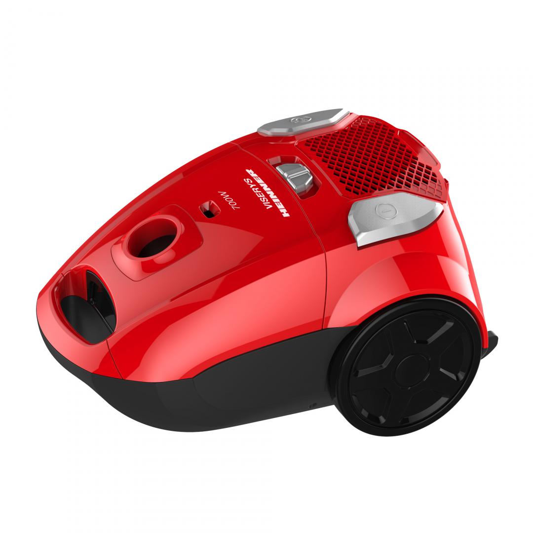 Aspirator Heinner 700W cu Sac si Filtru HEPA 12 - Rosu - imagine 3