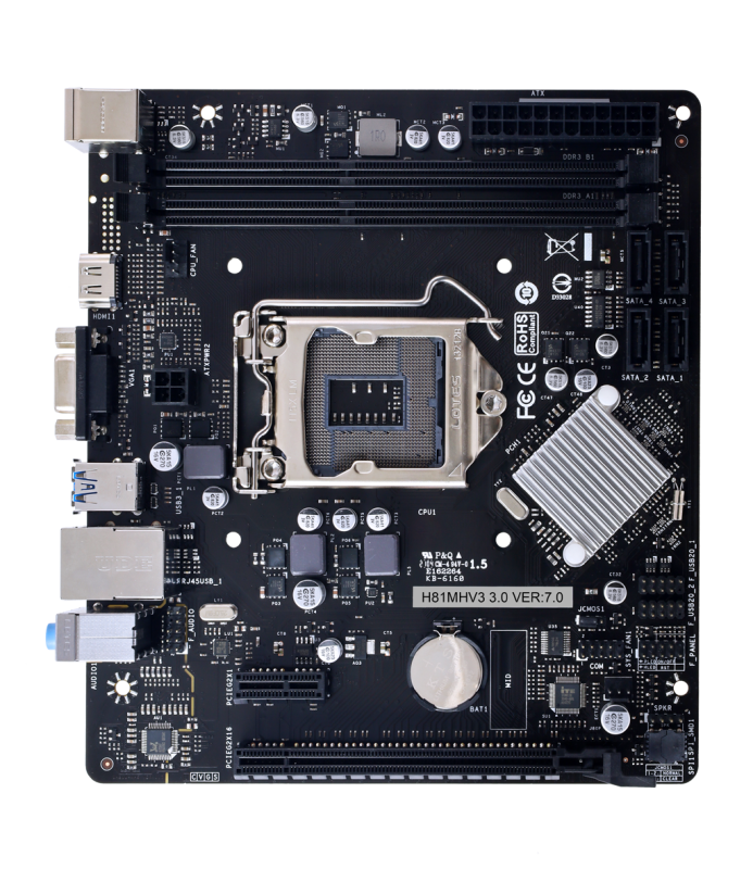 Placa de bază Biostar H81MV3 3.0 LGA1150 mATX - Garanție - imagine 1