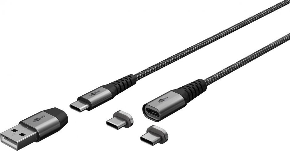 Cablu USB-C Magnetic Goobay, 60W, 1m
