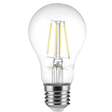 Bec LED V-TAC E27 10W, Filament, Alb Rece